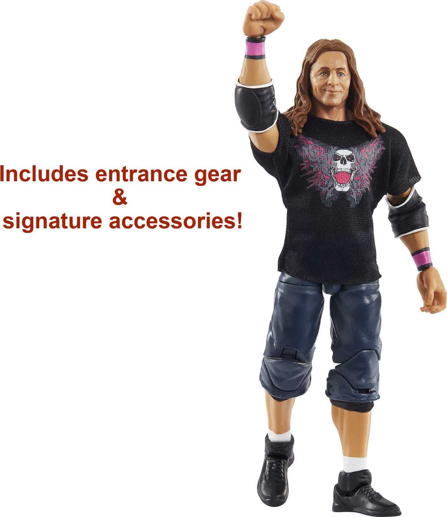 Mattel Bret “Hit Man” Hart WrestleMania Action Figure with entrance shirt & Vince McMahon Build-A-Figure Pieces, 6-in Posable Collectible Gift