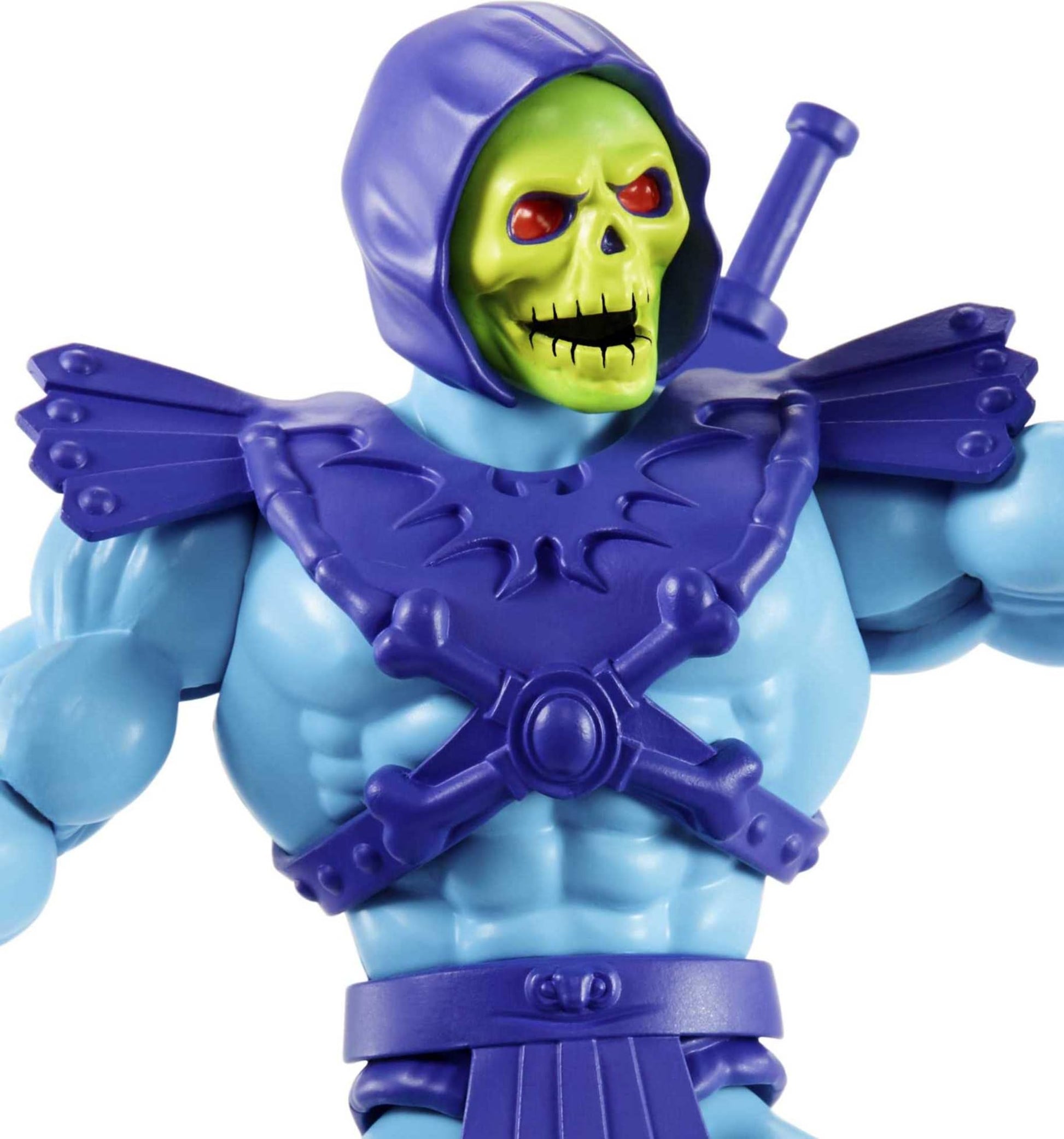 Masters of the Universe Origins Action Figure Skeletor, 5.5 Inch 1980s Motu TV Villain, Detailed Design with Harness, Havoc Staff & Sword