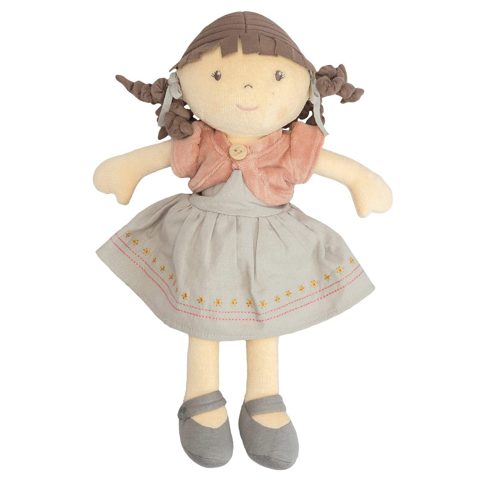 Tikiri Toys Bonikka Rose - Organic Doll with Brown Hair