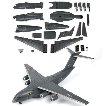 SEBUNAS 1:100 Scale Y-20 Transport Aircraft Quick Assembly Model Kit, Plastic Y-20 Fun Toy Airplane Assembly Model with Stand Kids Gift Suitable