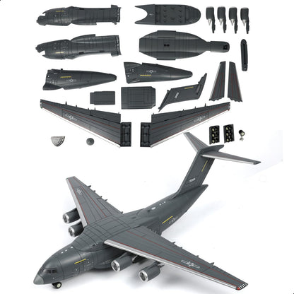 SEBUNAS 1:100 Scale Y-20 Transport Aircraft Quick Assembly Model Kit, Plastic Y-20 Fun Toy Airplane Assembly Model with Stand Kids Gift Suitable