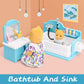 Dollhouse Furniture Set for Kids Toys Miniature Doll House Accessories Pretend Play Toys for Boys Girls & Toddlers Age 3+ with Bathroom