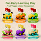 iPlay, iLearn Press to Go Car Toys for Toddlers 1-3, Baby Fruit Racing Cars