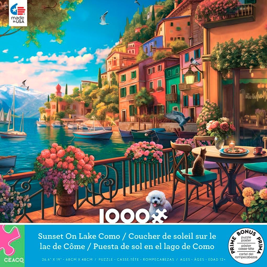 Ceaco - Sunset on Lake Como - 1000 Piece Jigsaw Puzzle