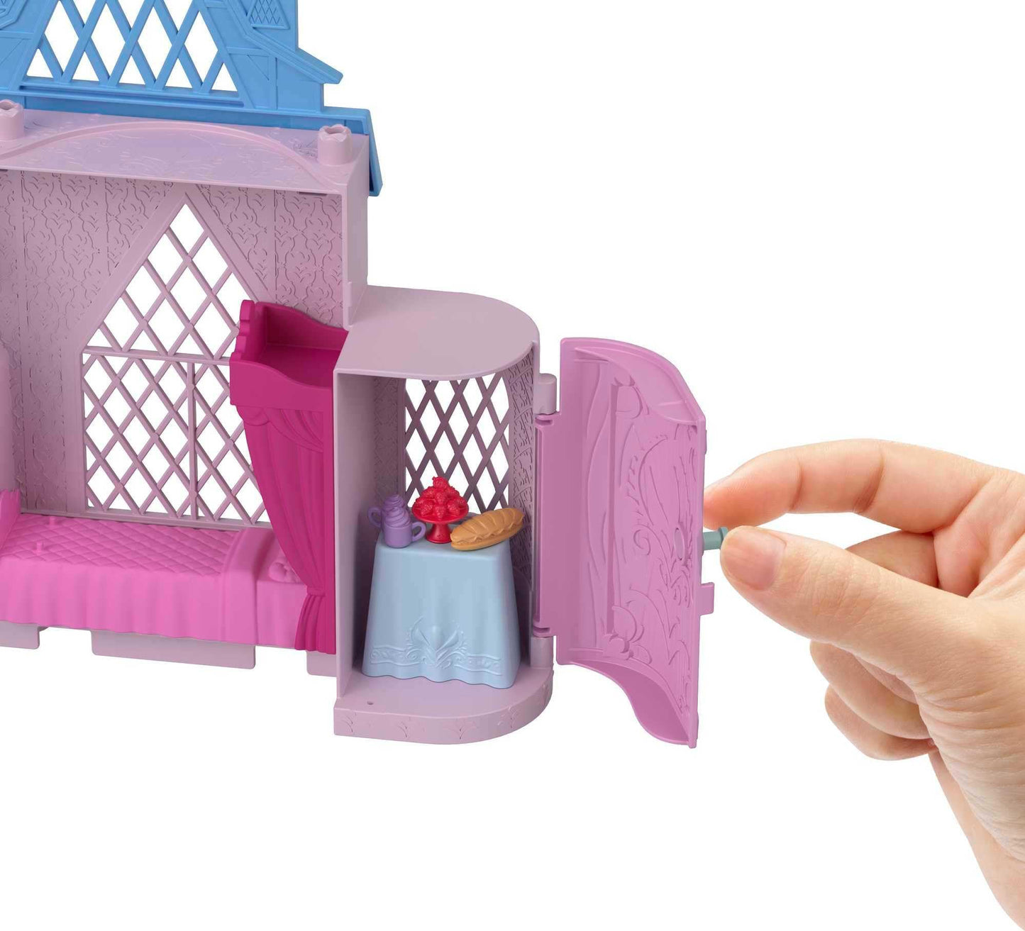 Mattel Disney Frozen Toys, Anna Doll House Stackable Castle with Small Doll, Olaf Figure & 7 Furniture & Accessories, Inspired by the Movie