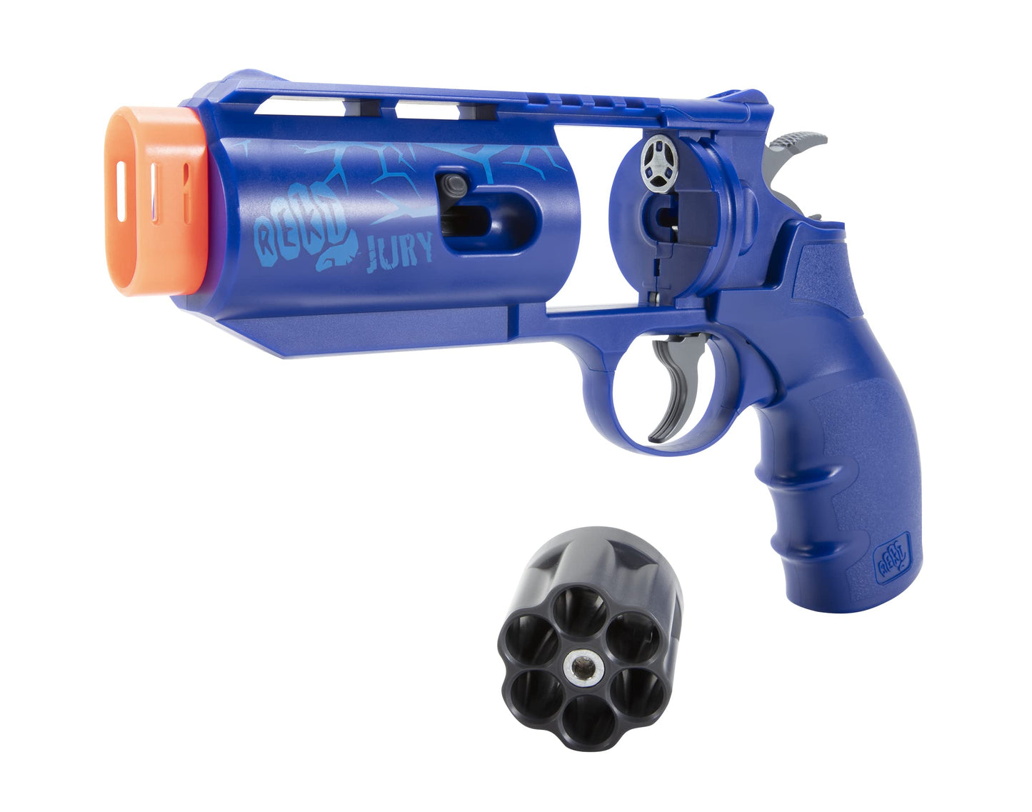 REKT Jury Revolver Foam Dart Blaster Pistol Gun, Blue