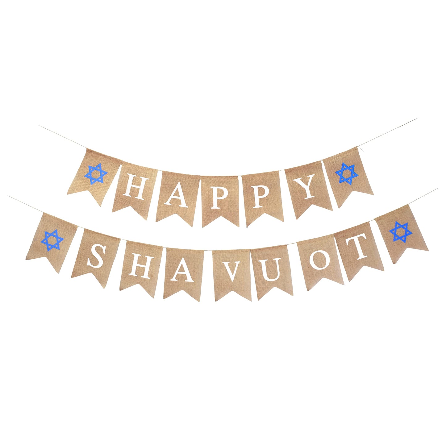 Mandala Crafts Burlap Happy Shavuot Banner Jewish Holiday Hanging Flag Sign
