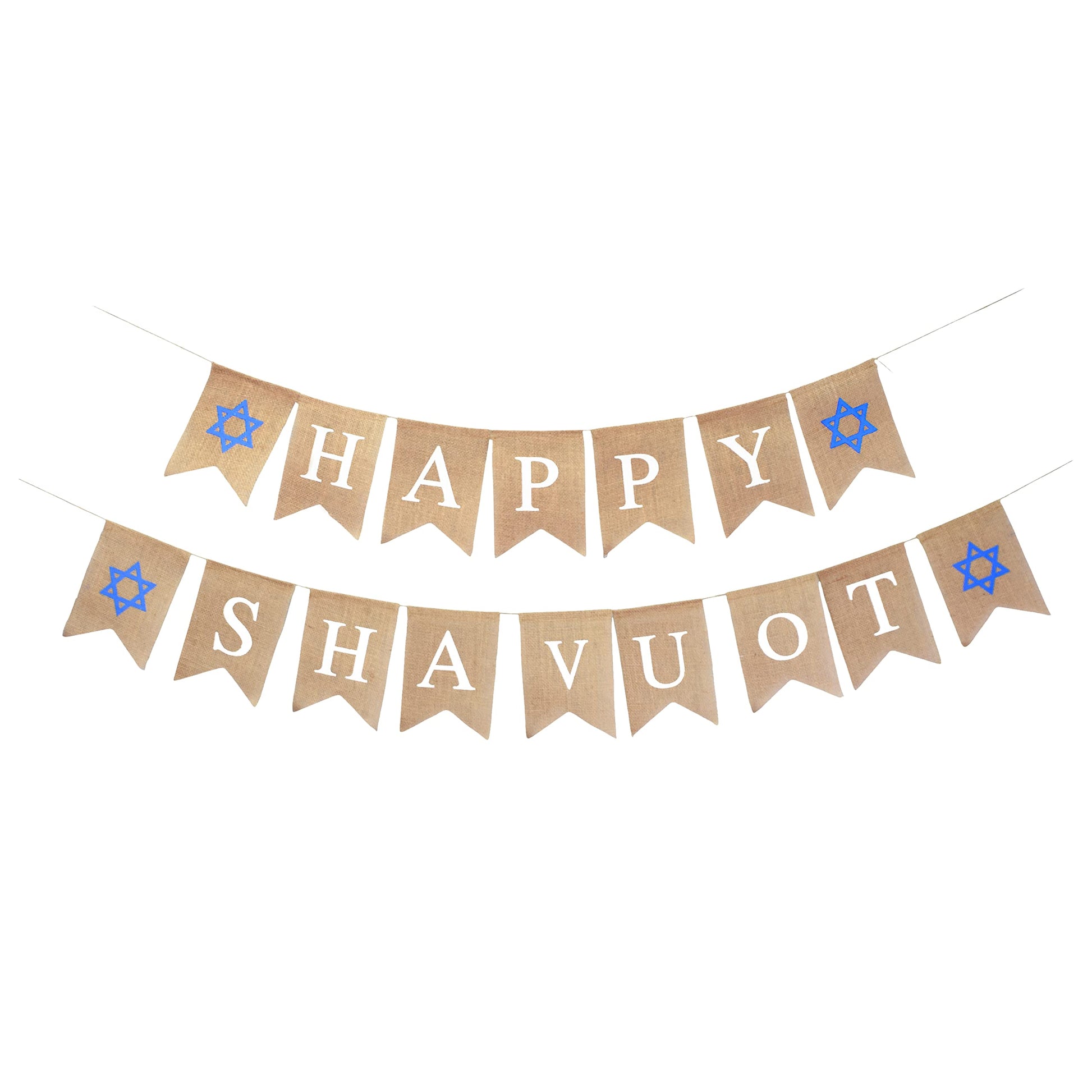 Mandala Crafts Burlap Happy Shavuot Banner Jewish Holiday Hanging Flag Sign