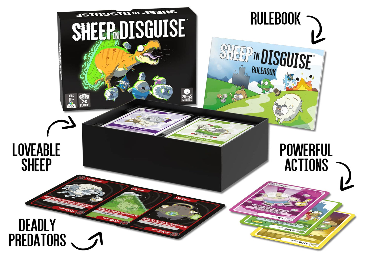 Sheep in Disguise : The Original Core Game, Card Game Packed Full of Sheep, 2 to 6 Players, 20 to 45 Minute Play Time, For Ages 10 and up