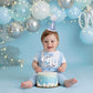 YOUAME Blue 1st Birthday Party Hat - Crown for Birthday Decorations, Photo Props, and Dressing
