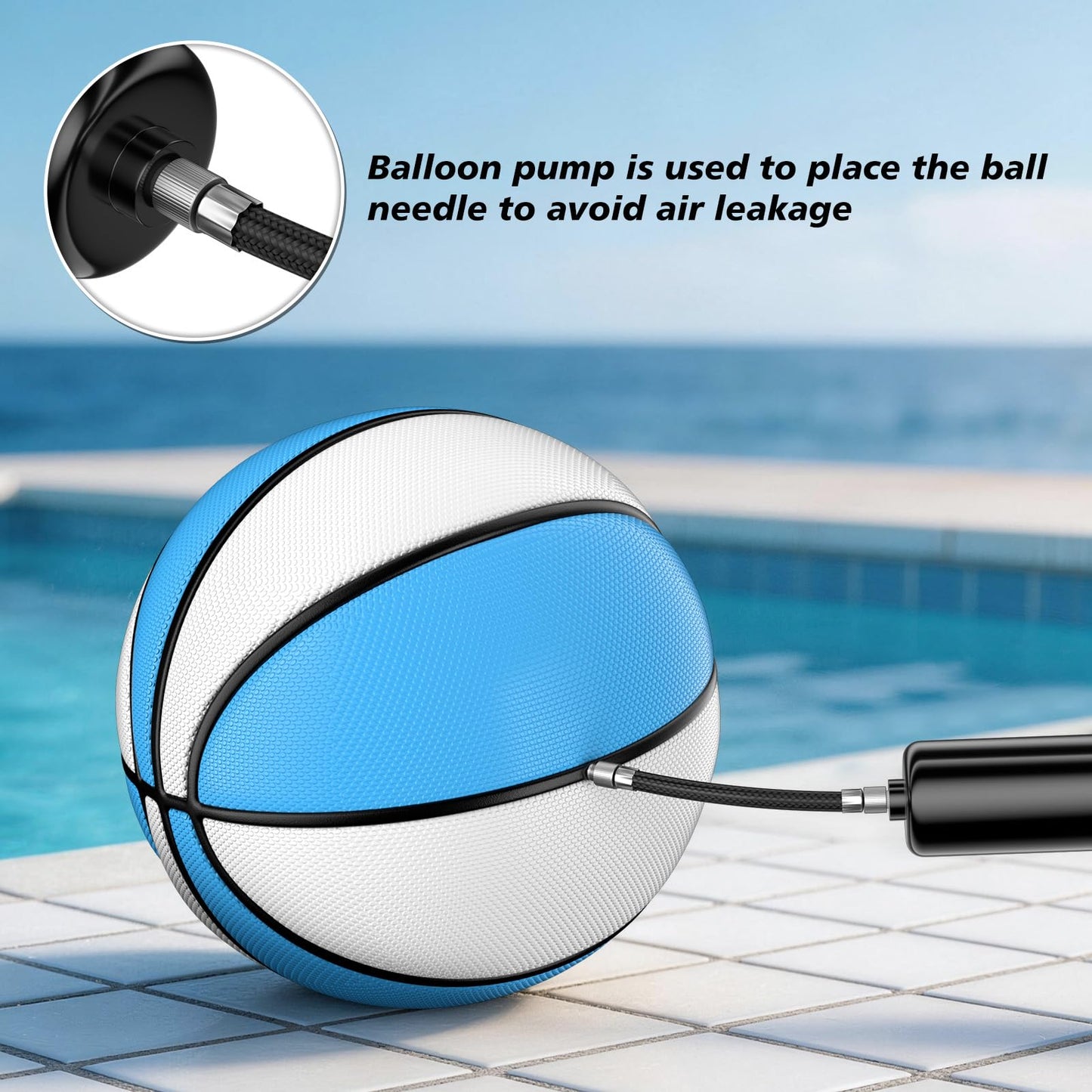 Uladis Size 6 Pool Basketball (2 Pack) - Lightweight Floating Basketball for Pool Games, Durable Anti-Slip Design, Perfect for Kids & Beginner