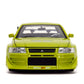 Jada Toys Fast & Furious 1:24 Brian's Mitsubishi Lancer Evolution VII Die-cast Car, toys for kids and adults, Lime Green (99788)