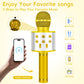 KIDWILL Wireless Bluetooth Karaoke Microphone for Kids, 5-in-1 Portable Handheld Karaoke Mic Speaker Player Recorder with Adjustable Remix FM Radio
