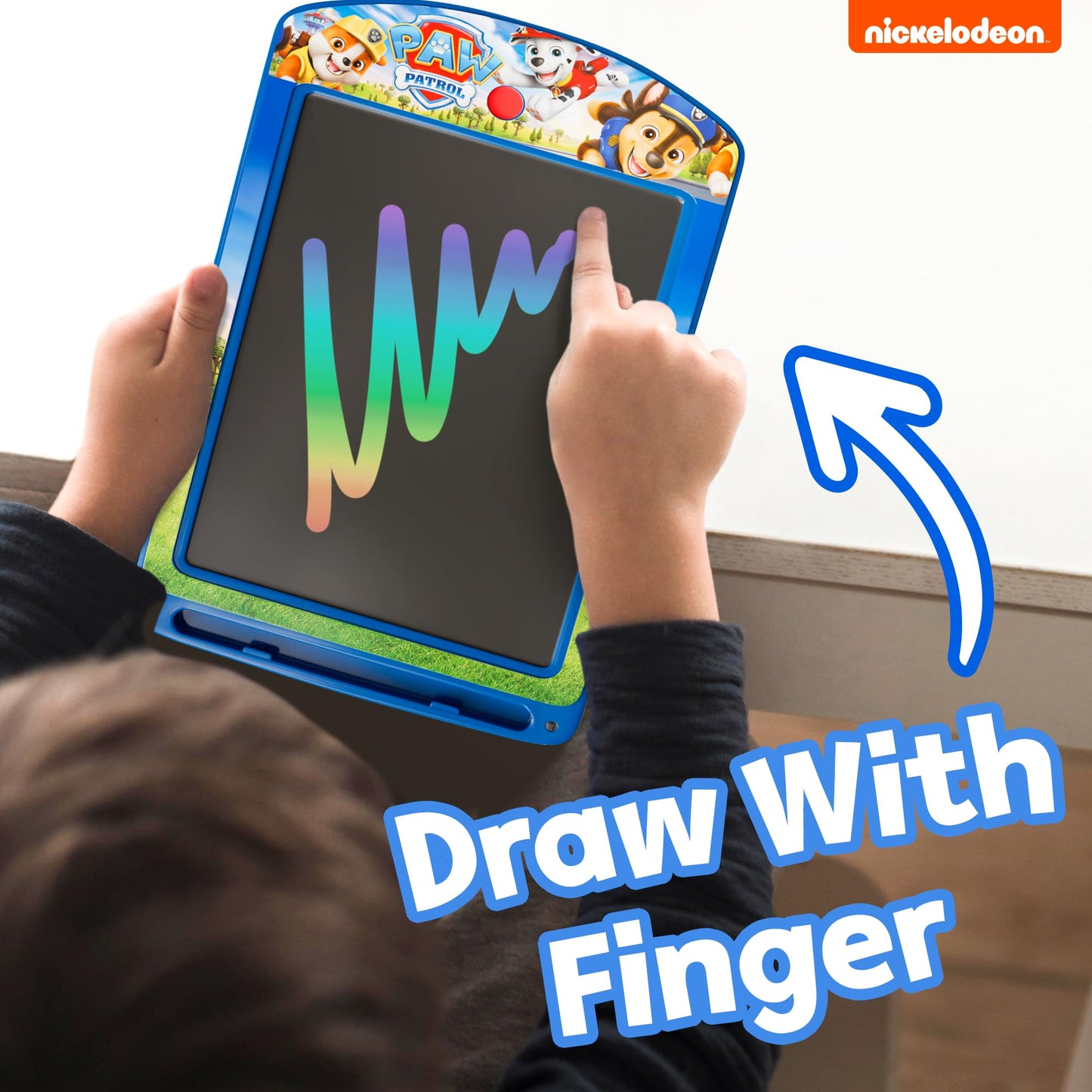 Lollipop - Paw Patrol Rainbow Electronic Doodle Board +3 - Colorful LCD Writing Tablet with Stylus & Push Button, Travel Drawing Pad for Kids