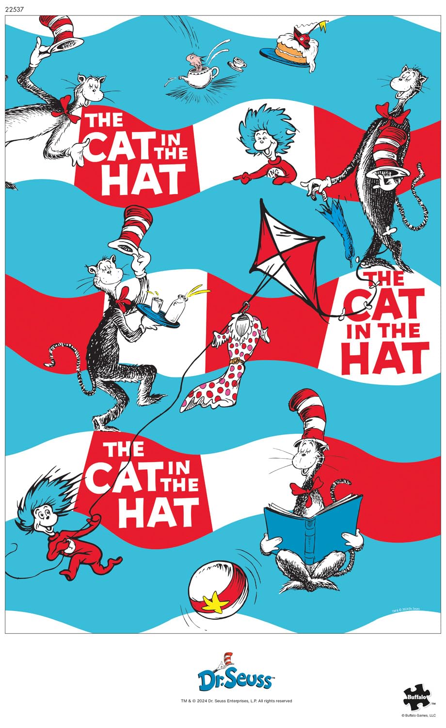 Buffalo Games - Dr. Seuss Enterprises - The Cat in the Hat Stripes - Jigsaw Puzzle for Adults - Challenging Puzzle Perfect for Game Nights - Finished