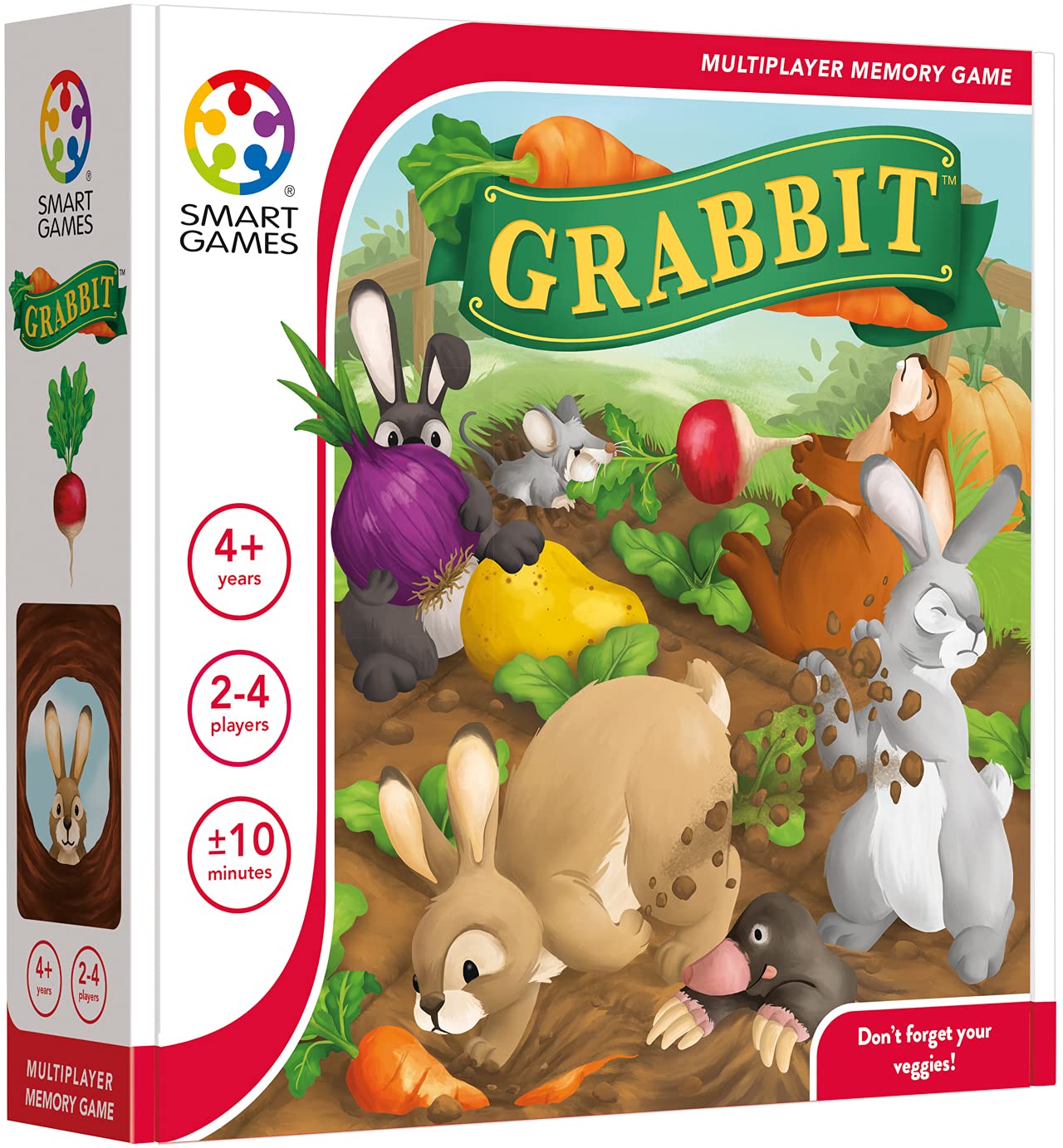 SmartGames Grabbit Strategy Board Game with Rabbits and Carrots Adventure Ages 4+