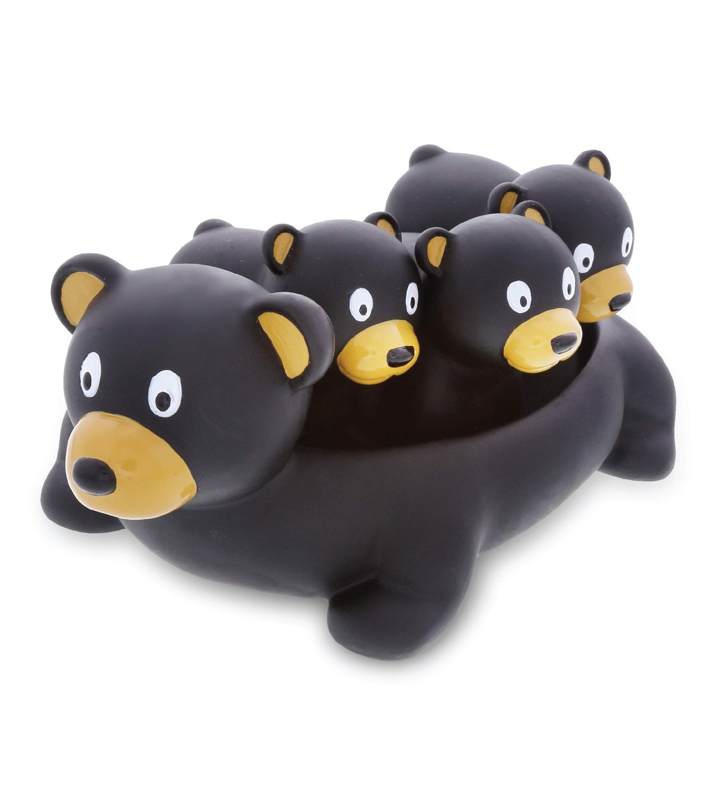 DolliBu Black Bear Animal Bath Toys - Family Animal Water Squirter for Kids, 4-Piece Kid and Baby Bathtub Toys, Fun Bath Time Children, Floating Bath