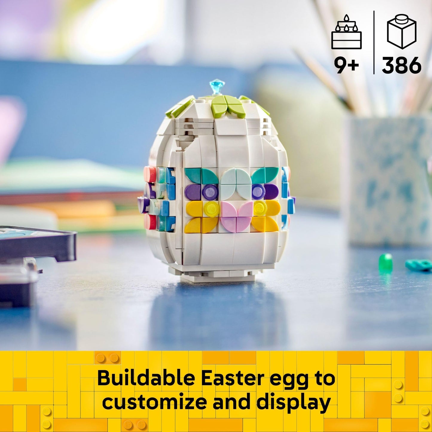 LEGO Decorative Easter Egg Building Toy for Girls & Boys - Springtime Craft Activity for Kids, Ages 8+ - Basket Stuffer or Gift Idea for Easter,