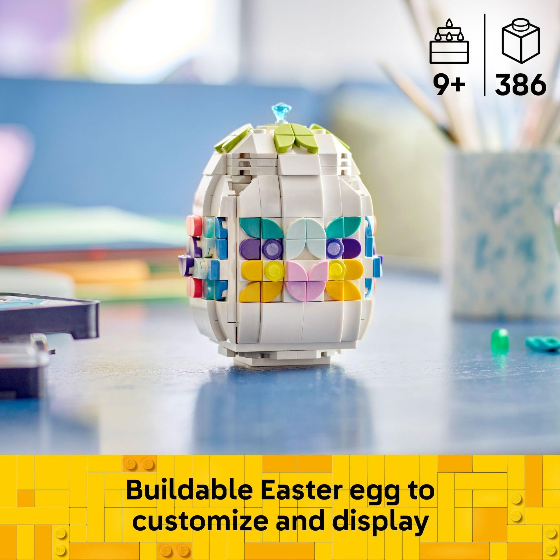 LEGO Decorative Easter Egg Building Toy for Girls & Boys - Springtime Craft Activity for Kids, Ages 8+ - Basket Stuffer or Gift Idea for Easter,