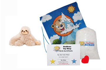 Stuffems Toy Shop Make Your Own Stuffed Animal Mini 8 Inch Very Soft Speedy the Sloth Kit - No Sewing Required!