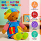Bundaloo Talking Learning Dress-Up Bear for Toddlers - Educational Plush Toy that Talks & Sings ABCs, Zipper Button Shoelace Buckle Skills, 18”