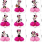 For Minnie Birthday Party Supplies, 9Pcs Honeycomb Centerpieces for Mouse Party Decorations, Double Sided Table Decorations Centerpieces Party