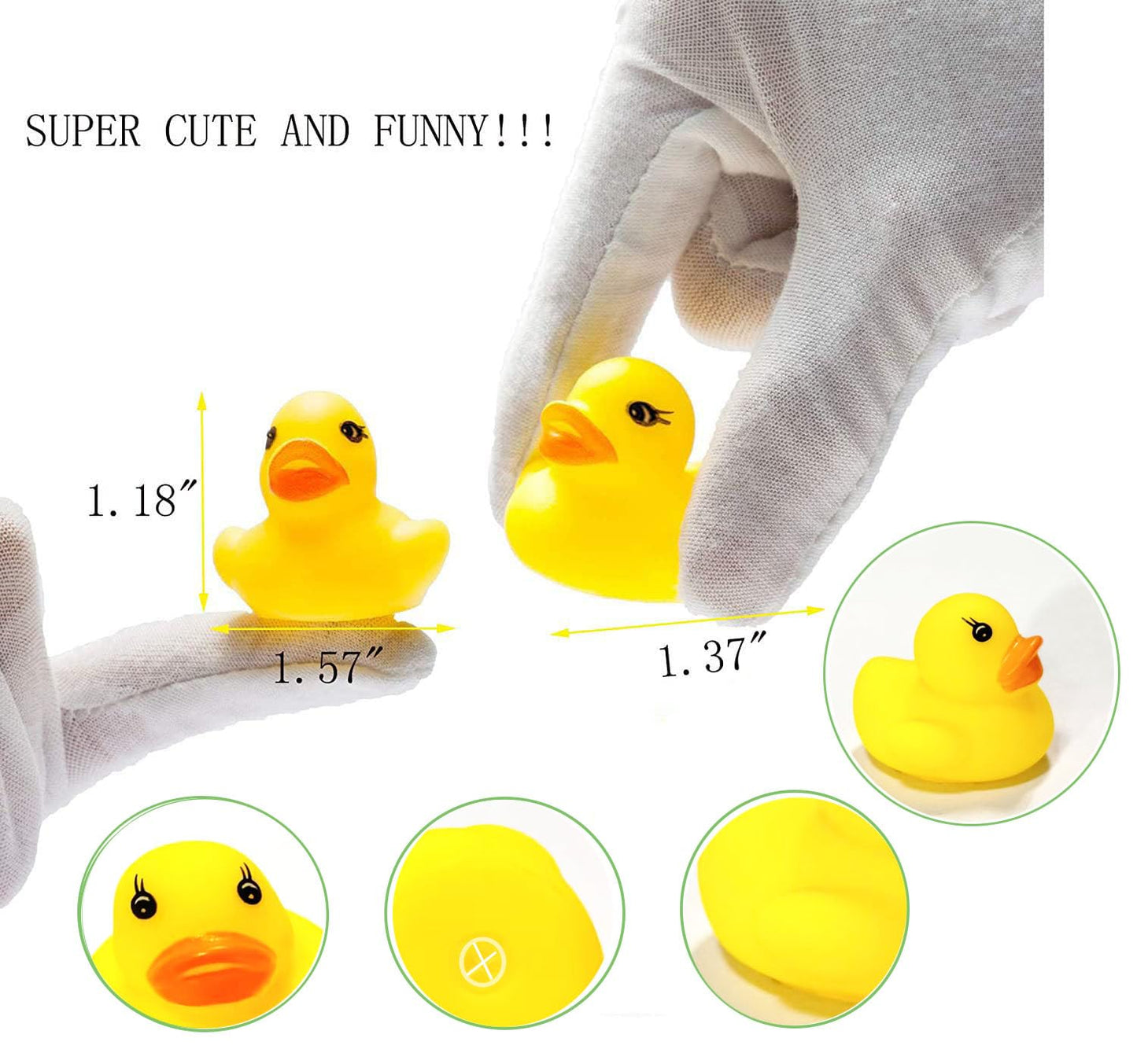 SOHAPY 100Pcs Mini Yellow Rubber Ducks Tiny Baby Shower Rubber Ducks, Squeak Fun Baby Yellow Rubber Bath Toy Float Fun Decorations for Shower Birthday