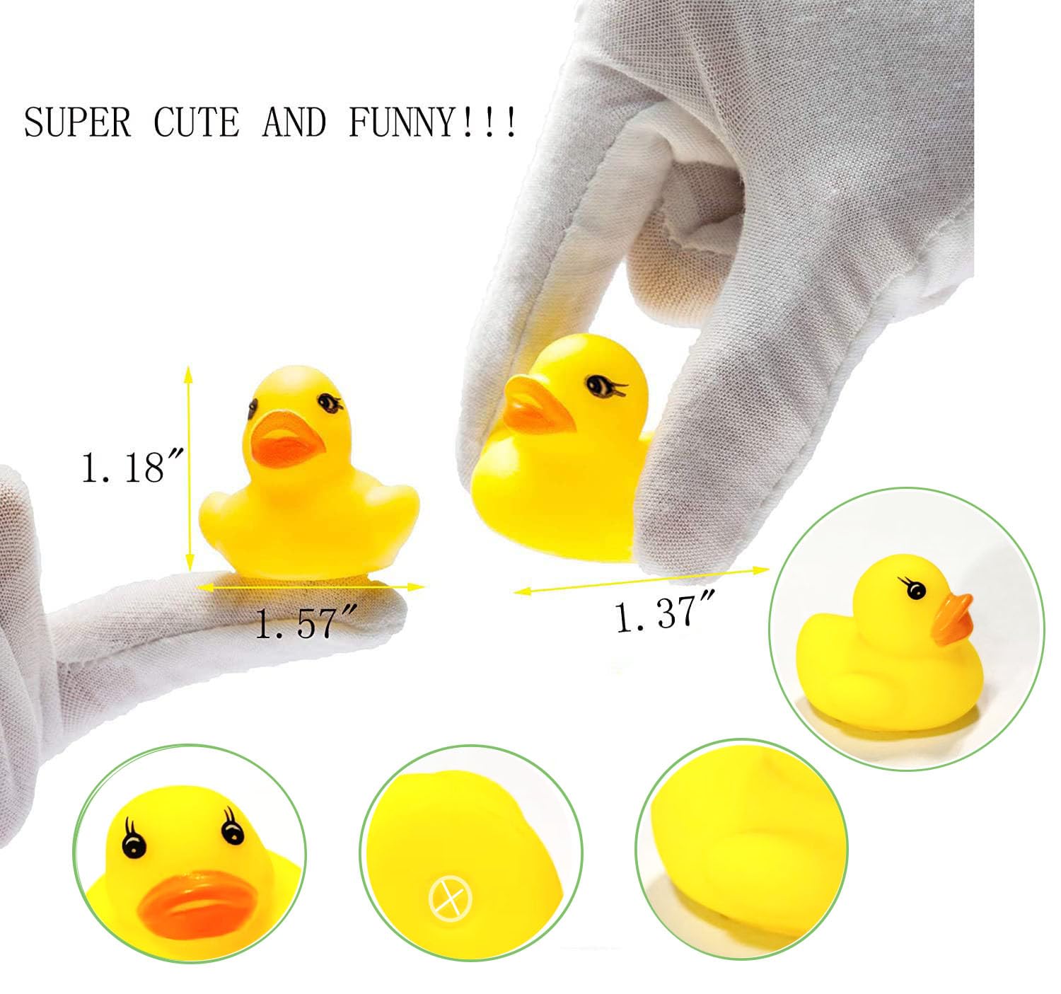 SOHAPY 100Pcs Mini Yellow Rubber Ducks Tiny Baby Shower Rubber Ducks, Squeak Fun Baby Yellow Rubber Bath Toy Float Fun Decorations for Shower Birthday