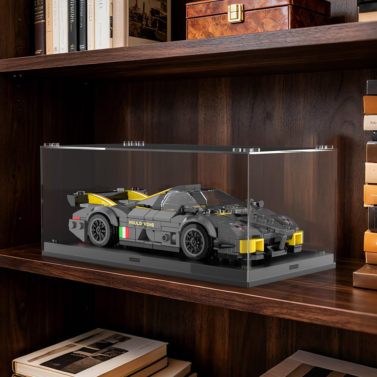 Mould King 27092 Huayra R Speed Champion Technik Car Building Set & Display Case, MOC Classic Race Cars Birthday Gifts for Adults/Teens, Creative Cool