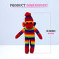 Made By Aliens Traditional Sock Monkey Plush Toy Hand Knitted Stuffed Animal for Kids & Babies (16" Rainbow)