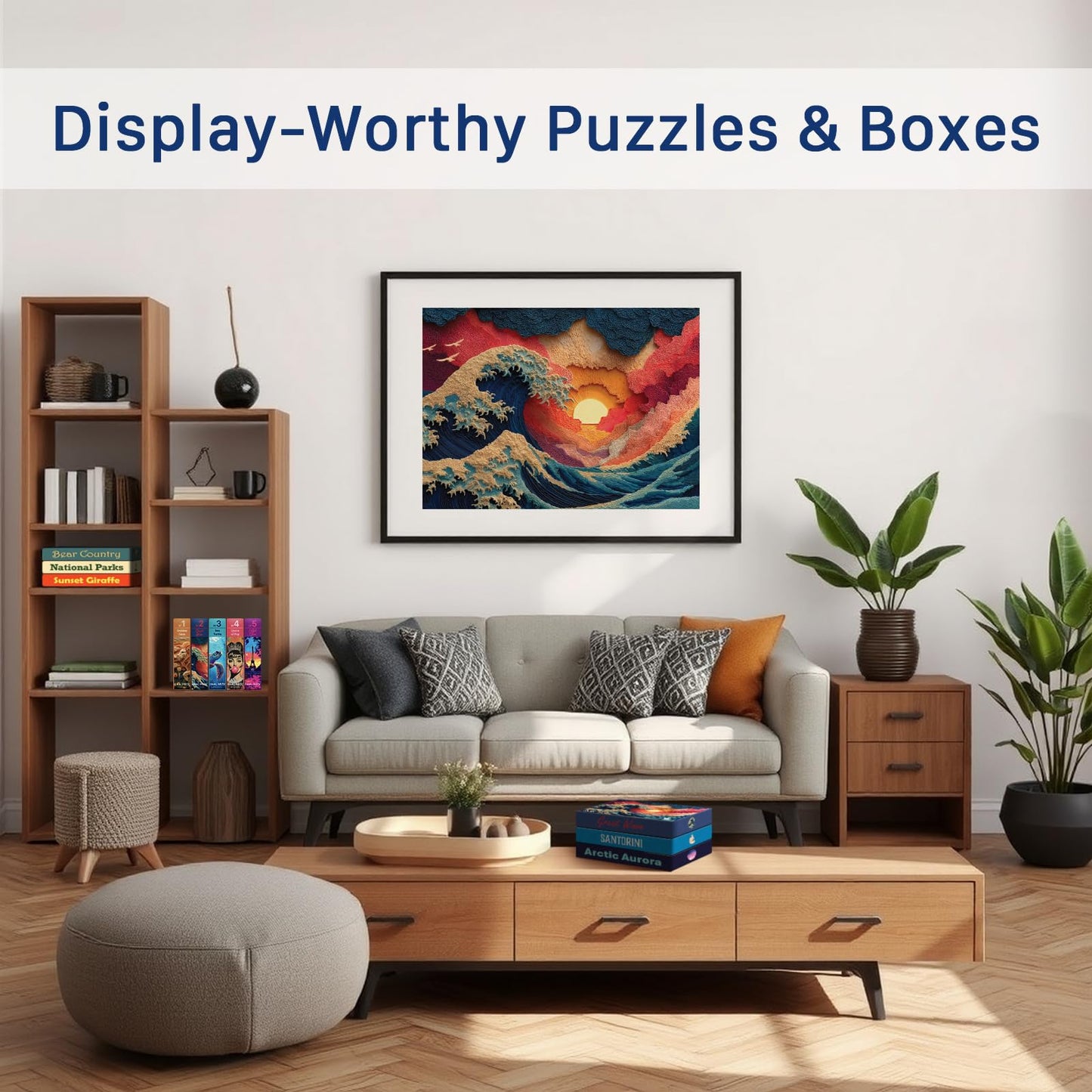 Great Wave (#2) - 1000 Piece Jigsaw Puzzle for Adults | Premium European Blue Board | Satin Low-Glare Finish | Ribbon Cut | Bonus Poster |