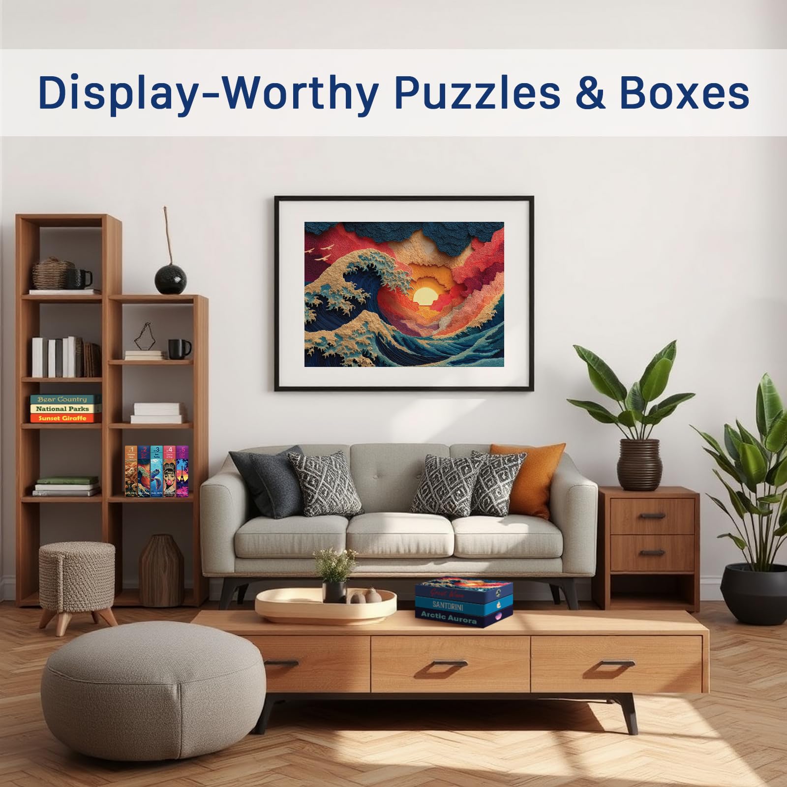 Great Wave (#2) - 1000 Piece Jigsaw Puzzle for Adults | Premium European Blue Board | Satin Low-Glare Finish | Ribbon Cut | Bonus Poster |