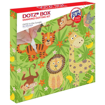 DIAMOND DOTZ DOTZ in The Jungle Dotz Box Animal Diamond Painting Kits for Adults - Diamond Art Kits a Relaxing Creative Craft Kit with Dotz Gems