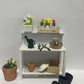 Miniature Scene Building 1:12 Scale Garden Potting Bench Set with Tools, Flowers, Pots and Fish Bowl (Potting Bench)