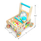 Melissa & Doug Wooden Shape Sorting Grocery Cart - Toddler Toys with 12 Blocks, Puzzle Board and Coffee Cup for Pretend Play and Montessori Toys - FSC