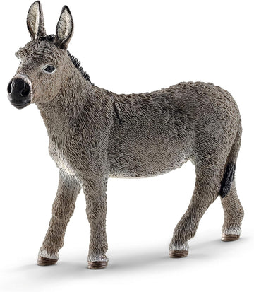 Schleich Farm World Realistic Donkey Animal Figurine - Highly Detailed and Durable Farm Animal Toy, Fun and Educational Play for Boys and Girls, Gift