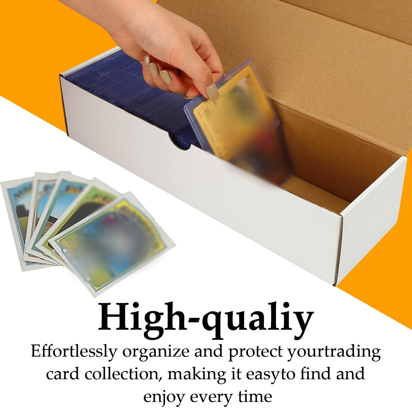 4 Pack Trading Card Storage Box,3200 Count Bulk Box Card Toploader Storage