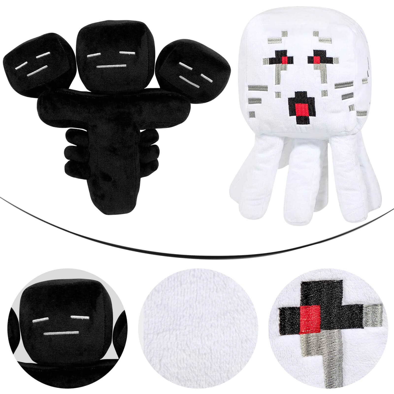 EOHX Wither Storm Plush Ghast Plush,Soft Cartoon Stuffed Animals Plushies Figure Doll for Kids Game Fan Halloween Birthday Gift