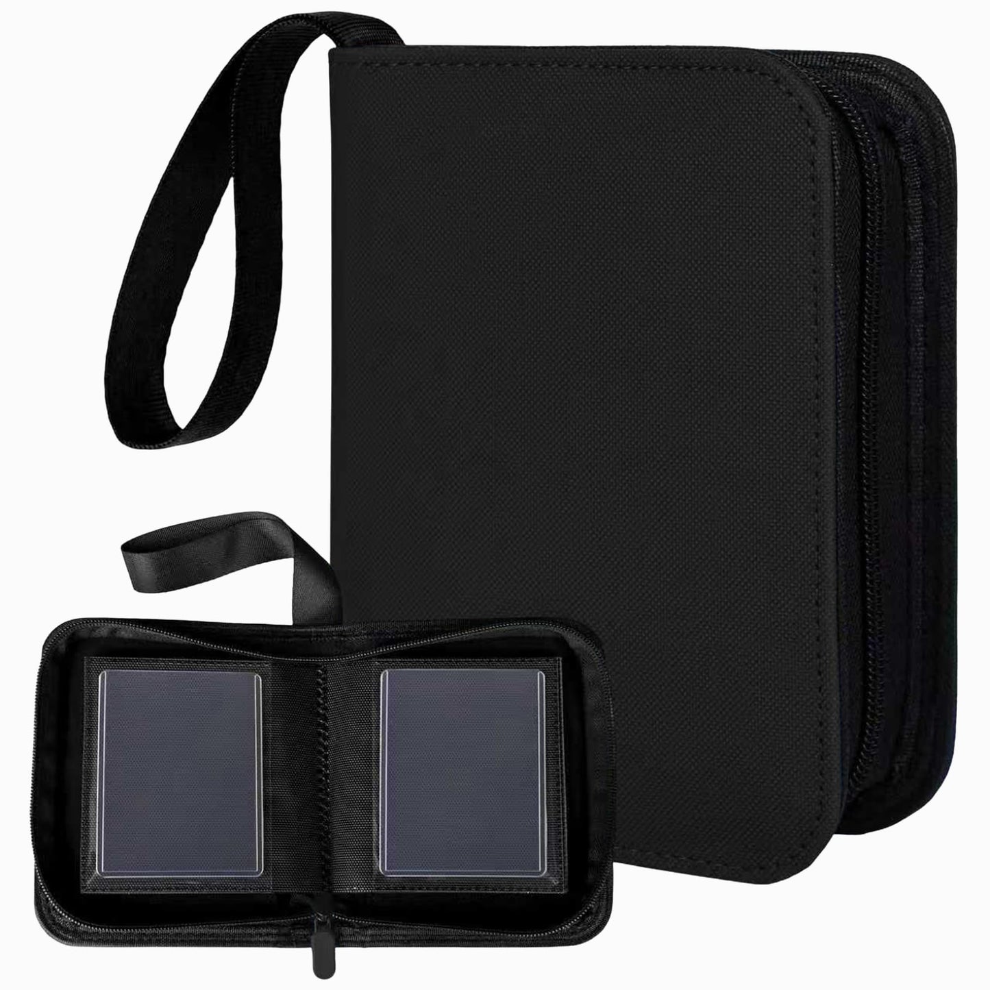 KMOPUYV 1 Pocket Toploader Binder 40 Pockets One Pocket Mini Trading Card Album,Diamond Leather Small Card Binder for 3x4 Rigid Top Loaders,Portable