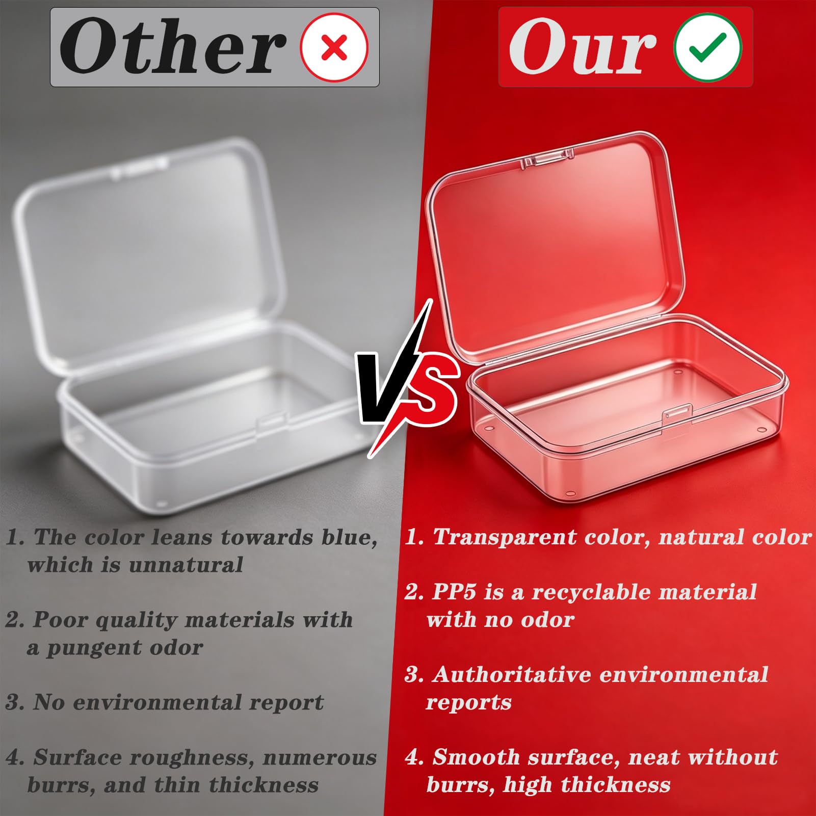 Gansita Clear Plastic Playing Card Boxes Snaps Closed Poker Gaming Playing Card Deck Cases Holder Plastic Storage Box Clear Trading Card Box Card