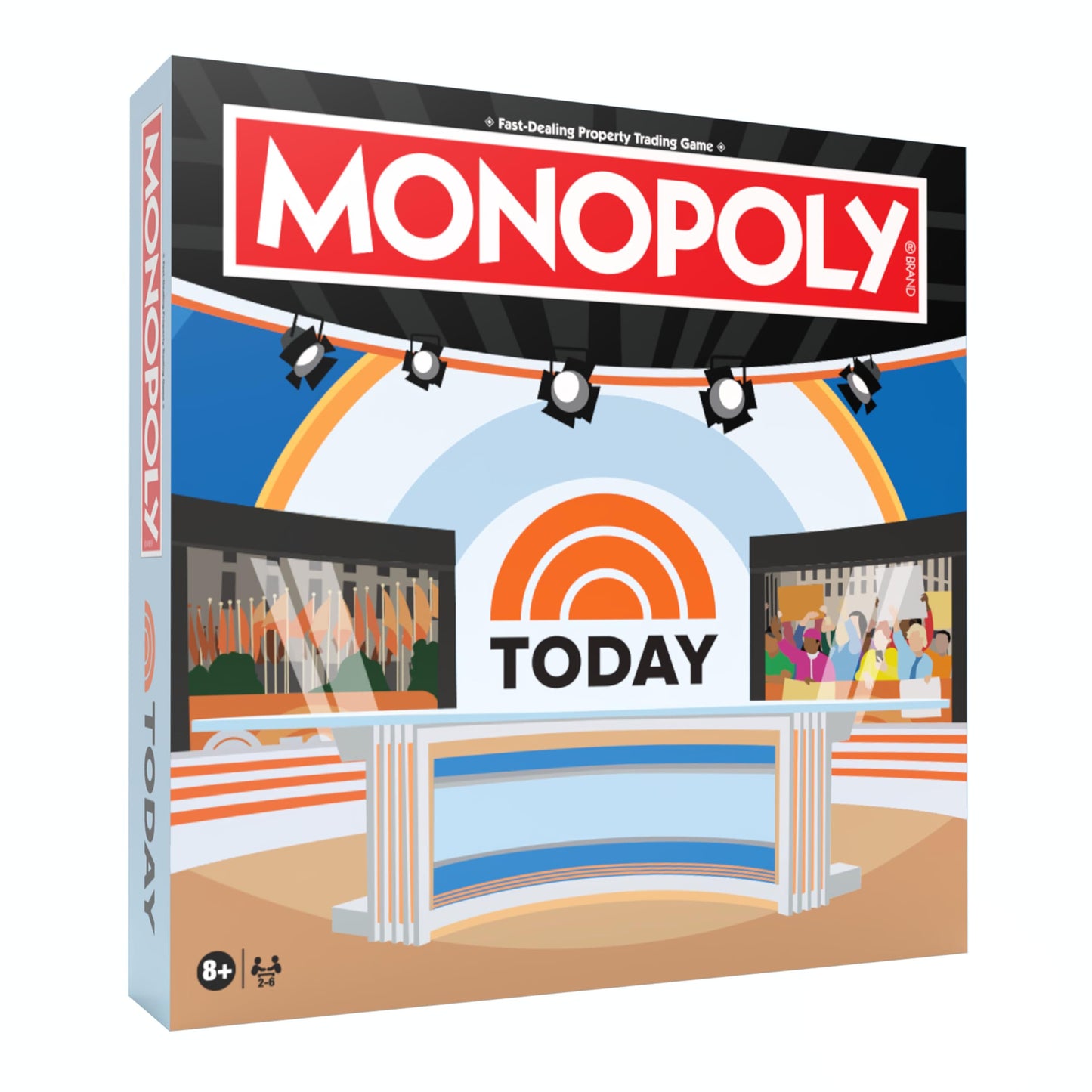 Monopoly: Today Board Game, Buy, Sell & Trade Studio1A, Today Plaza & More, Includes 6 Collectible Mover Tokens - Today Coffee Mug, Umbrella, Camera