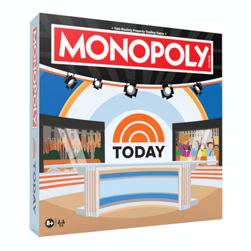 Monopoly: Today Board Game, Buy, Sell & Trade Studio1A, Today Plaza & More, Includes 6 Collectible Mover Tokens - Today Coffee Mug, Umbrella, Camera