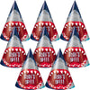 Unique Shark Party Cone Hats - One Size, 8 Pcs