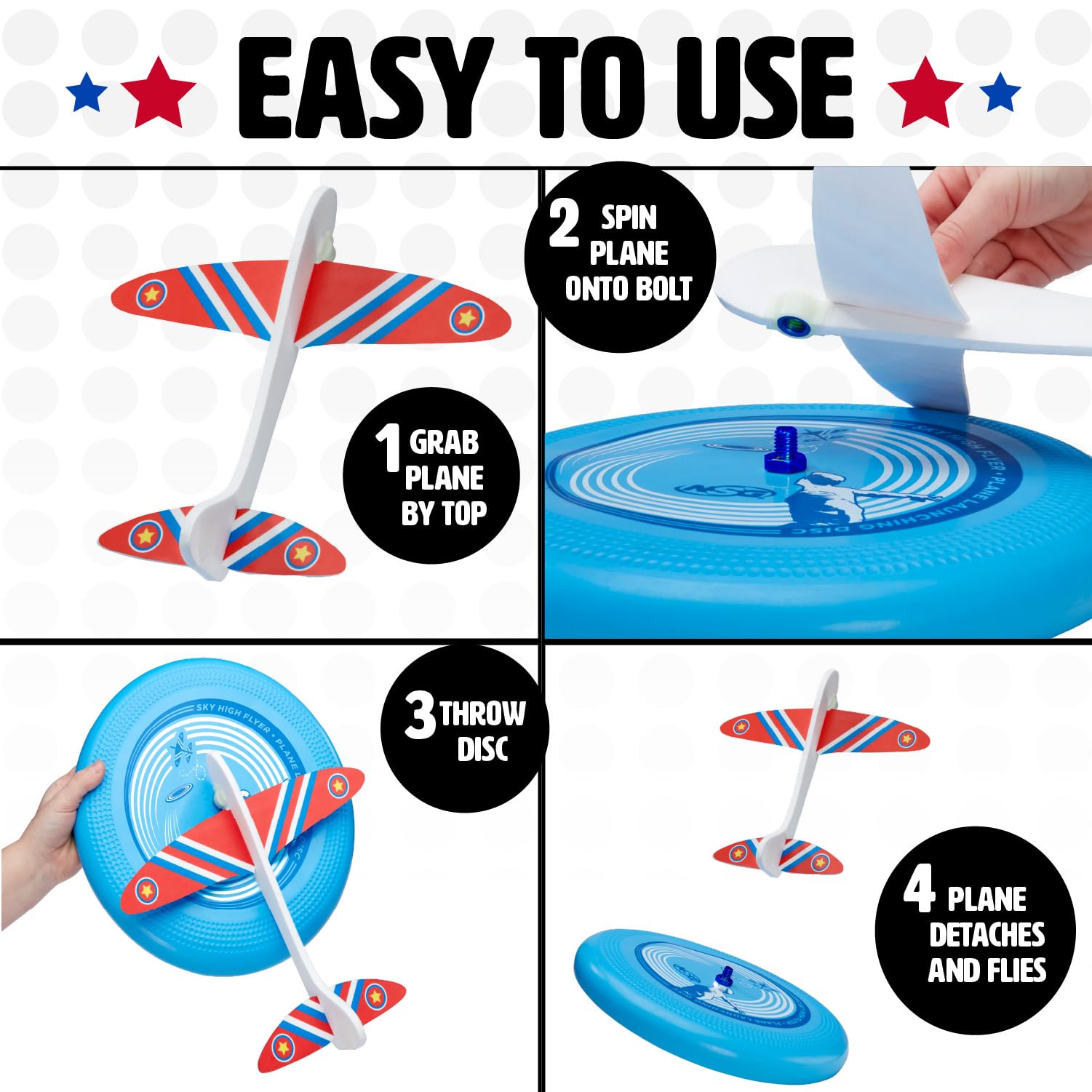 NSG Sky High Flyer Flying Disc Airplane Launcher Toy for Kids Ages 8+