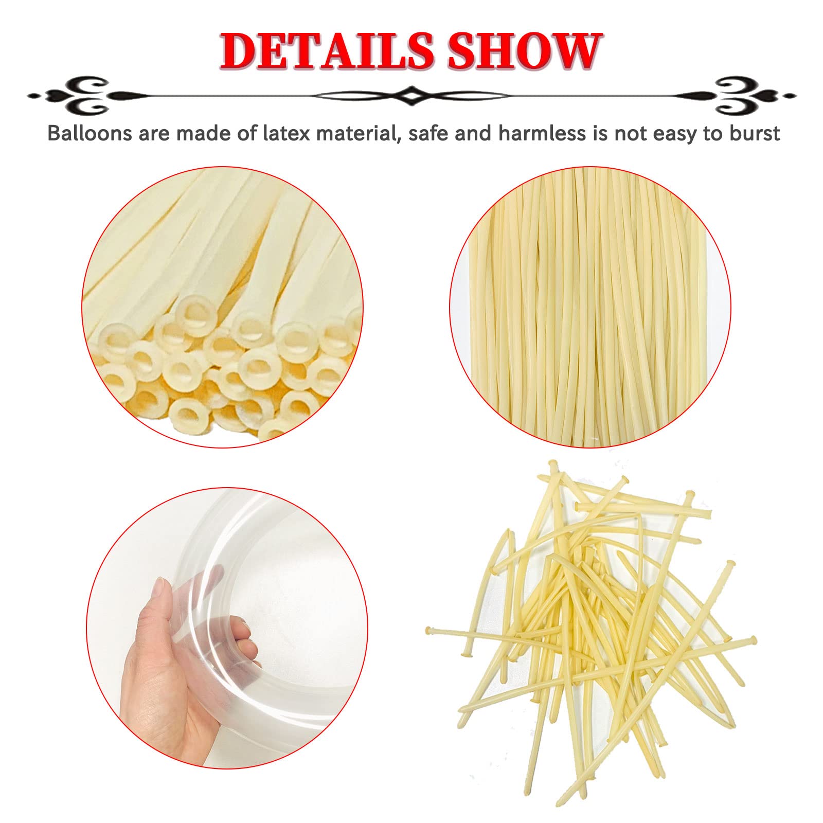 ZBYDNG 260 Balloons Clear, Thickening Long Balloons for Tying Arch, Twisting Latex Animals Magic Modeling Skinny Birthday Balloon for Kid‘s Party