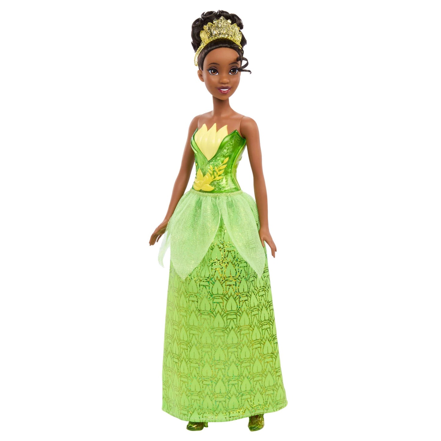 Mattel Disney Princess Tiana Doll in Sparkling Fashion with Removable Skirt, Tiara and Shoes, Posable & Collectible, Inspired by Movie
