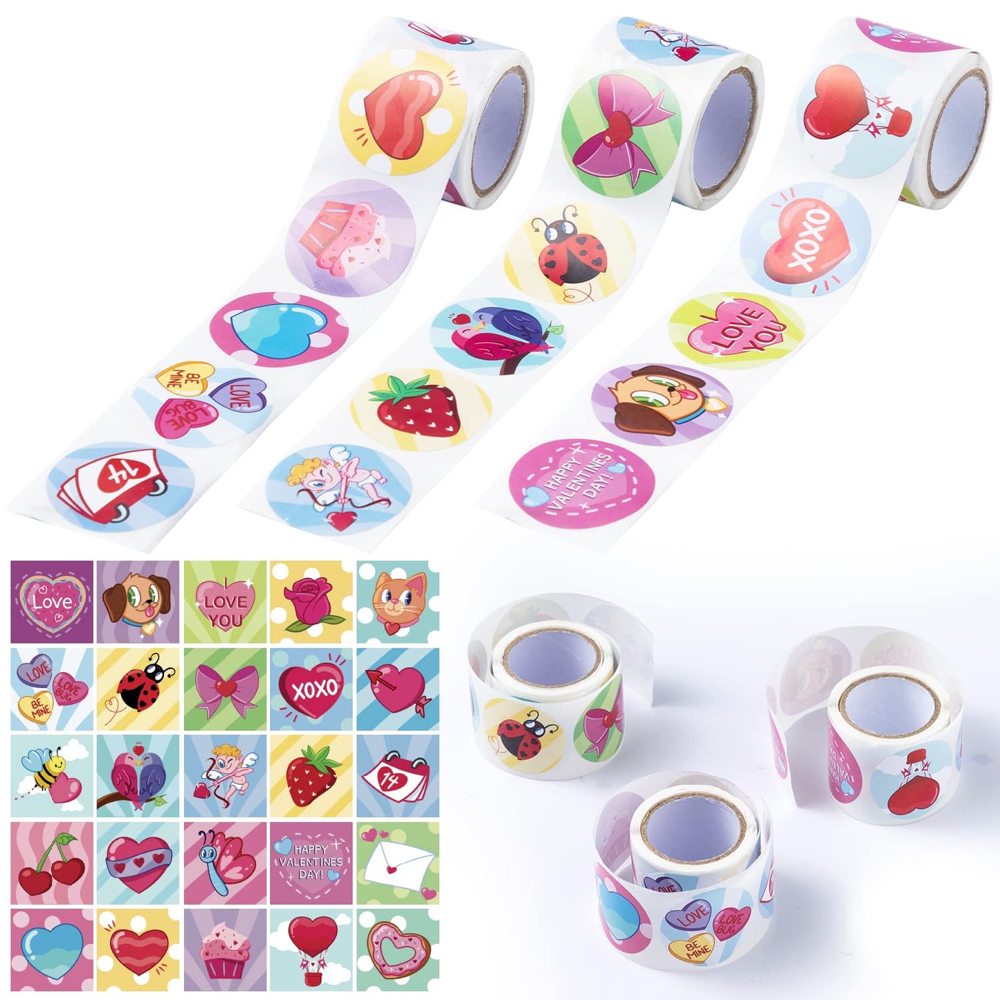 JOYIN 1000+ PCS Valentines Day Party Favor Supplies Craft Set (Temporary Tattoos, Foam Stickers, Stampers & Stickers) for Valentine Party Favor