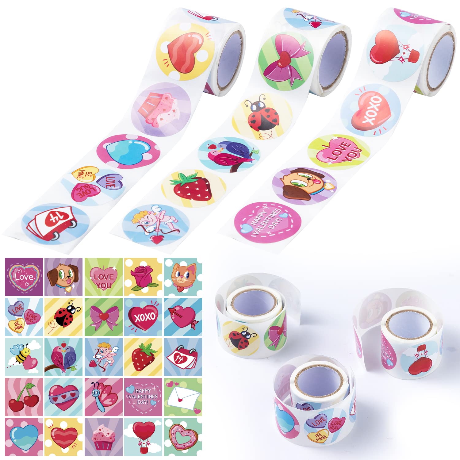 JOYIN 1000+ PCS Valentines Day Party Favor Supplies Craft Set (Temporary Tattoos, Foam Stickers, Stampers & Stickers) for Valentine Party Favor