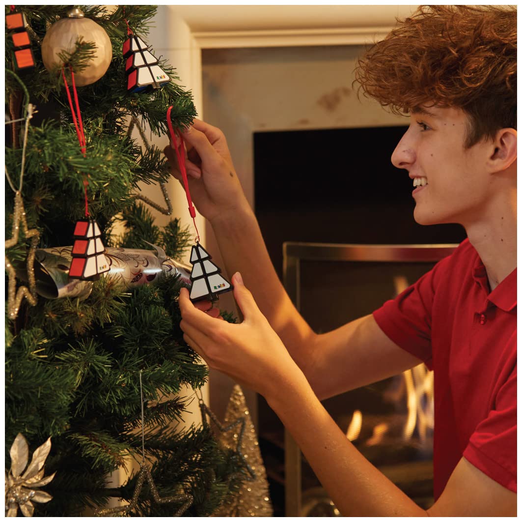 Rubik's Cube Christmas Tree Puzzle Game for Adults & Children, Mini Puzzle Keyring Size 1 x 2 x 3 cm Christmas Tree Decoration Problem Solving
