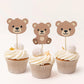 Beary First Birthday Cupcake Toppers,Bear 1st Birthday Decorations